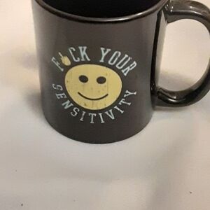 Black and Yellow Smiley Face Mug